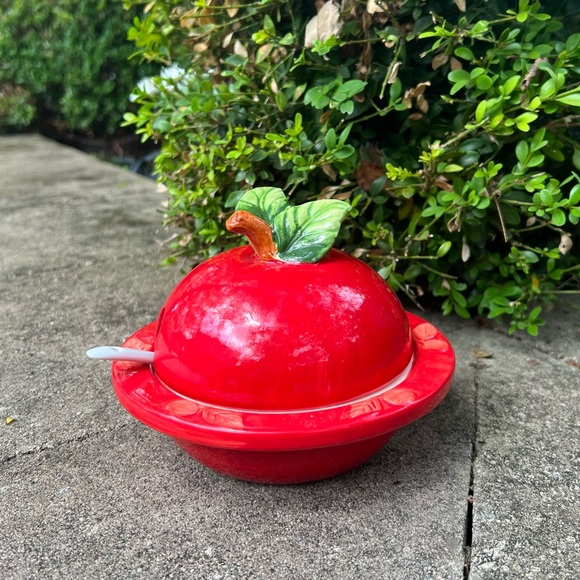 New Ceramic Jam or Honey Bowl with Spoon - Picture 7 of 8